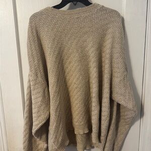Cozy Cream Herringbone Knit Women's Sweater